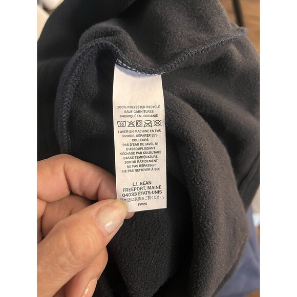 L.L. Bean Fleece Sweater Womens Large Blue Colorblock 1/4 Snap Outdoor Cabincore - Picture 9 of 9